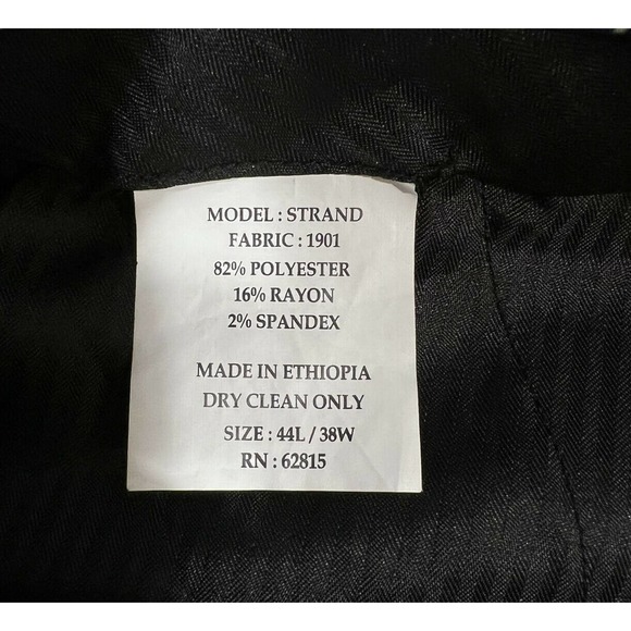 Savile Row Mens Straight Leg Trouser Pants Strand Black Size 44L / 38W - Picture 9 of 10